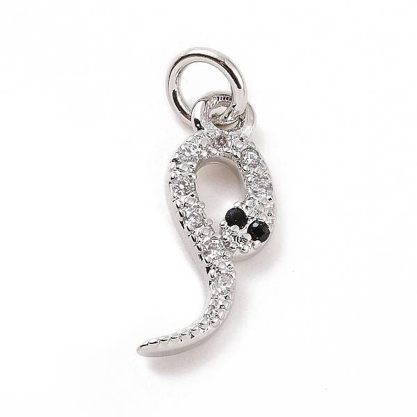 Brass Micro Pave Cubic Zirconia Charms