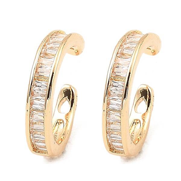 Brass with Cubic Zirconia Cuff Earrings