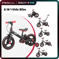 【Dealsforyoudays】JMMD 6-in-1 Toddler Bike for 18-60M | Kids Folding Balance Bike with Training Wheels, Pedals, Push Handl...