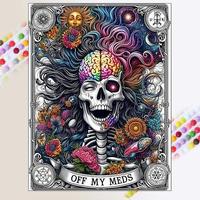 Skull Pattern DIY Diamond Arts Colorful Painting Kit without Frame, DIY 5D Diamond Arts Colorful Painting Kit, Wall Art Decor...
