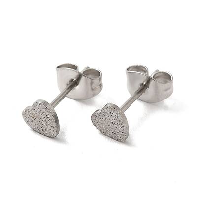 Non-Tarnish 304 Stainless Steel Haart Stud Earrings for Women