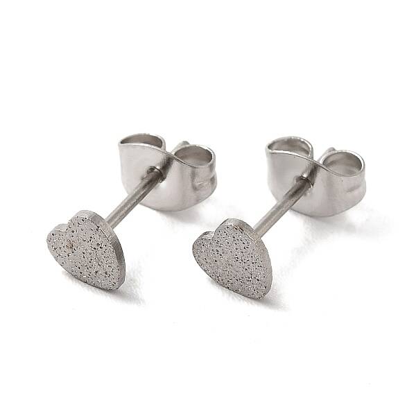Non-Tarnish 304 Stainless Steel Haart Stud Earrings for Women