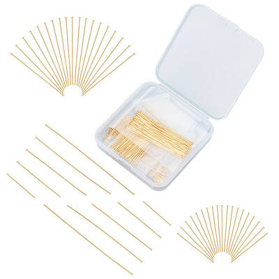 200Pcs 5 Style Brass Flat Head Pins