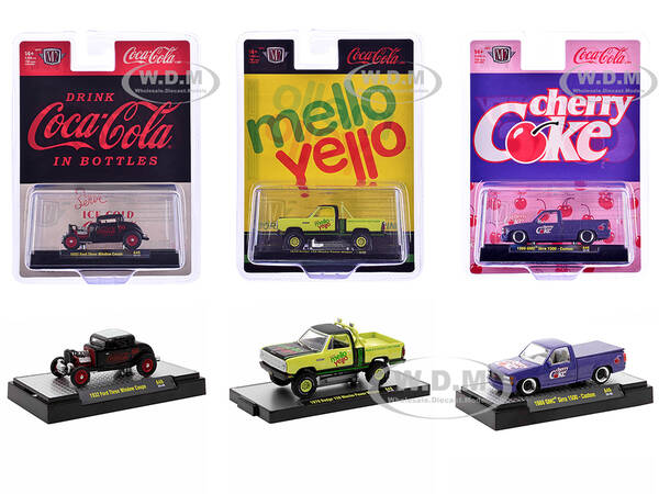 Sodas Set of 3 pieces Release 48 Limited Edition to 9650 pieces Worldwide 1/64 Diecast Model Cars by M2 Machines