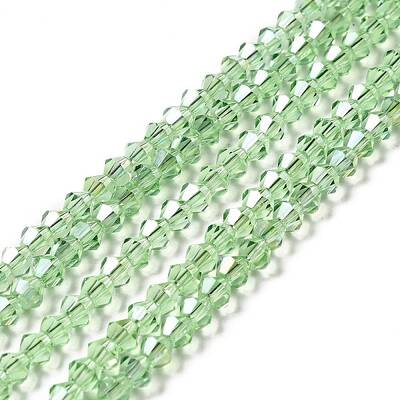 Transparent Electroplate Glass Beads Strands