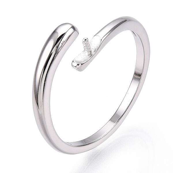 925 Sterling Silver Smooth with Open Cuff Ring Settings