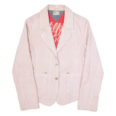 TOMMY HILFIGER Womens Blazer Jacket Red Check L