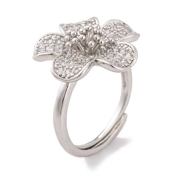 Brass Micro Pave Cubic Zirconia Rings