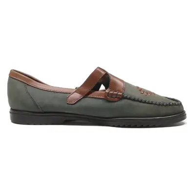 HUSH PUPPIES Loafer Shoes Green Suede Womens UK 6.5