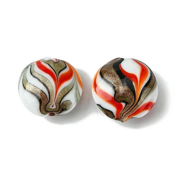 Handmade Gold Sand Lampwork Beads