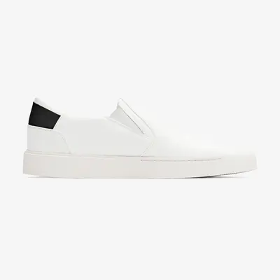 Men's Slip On | White-Black | Size: 10