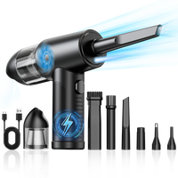 Powerful Cordless Compressed Electric Air Duster & Vacuum Cleaner 2 in 1 Rechargeable  3-speed Air blower LED Light Keyboard ...