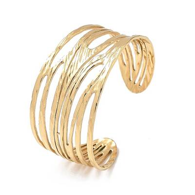Ion Plating(IP) 304 Stainless Steel Cuff Bangles for Women