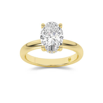 Firefly Hidden Halo Oval Lab Grown Diamond Engagement Ring | 18K Yellow Gold 2 5/8 CT. TW.