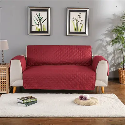 Sofa Reversible Slipcover Furniture Protector | Size: 195x130cm | Color: Red