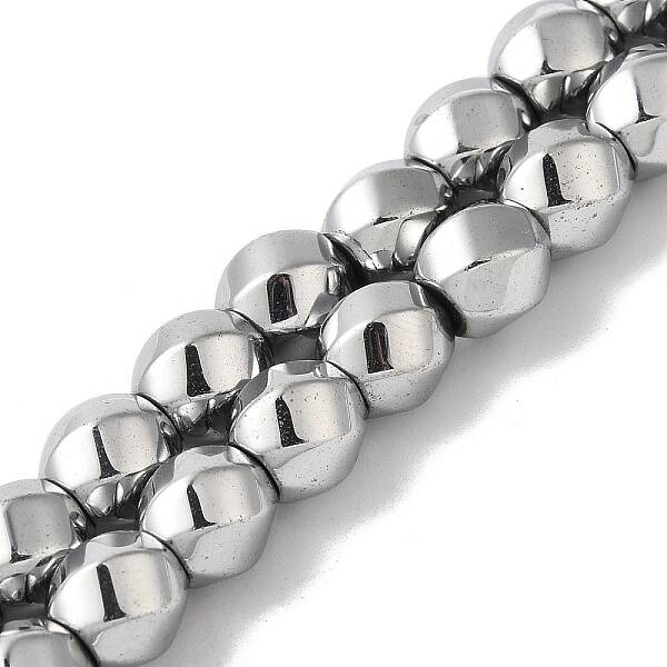 Electroplated Synthetic Magnetic Hematite Beads Strands