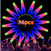 MICRENCY 36 pcs LED Foam Glow Sticks, Glow Sticks Bulk Light Up Party Favors for Kids 4-8 8-12 Glow in the Dark Party Supplie...