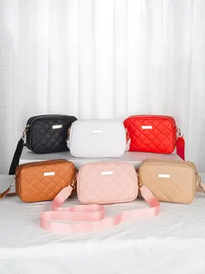 Women's Fashionable Quilted Design Crossbody Bag, Casual Versatile Shoulder Bag for Daily Used, Trendy All-match Commuter Bag...