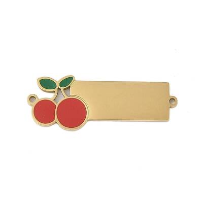 304 Stainless Steel Red Enamel Connector Charms