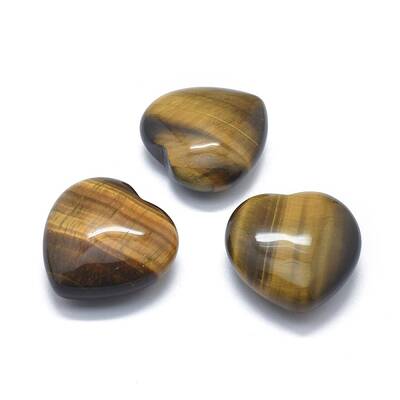 Natural Tiger Eye Heart Love Stone