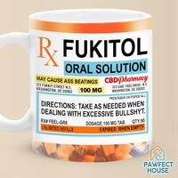 Pawfect House Fukitol Funny Coffee Mug – Ideal Gag Gift For Friends Or Coworkers, Work Friends, Funny Working Coffee Cup, D...