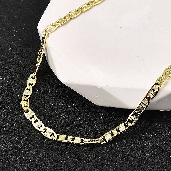Brass Textured Mariner Link Chain Necklaces