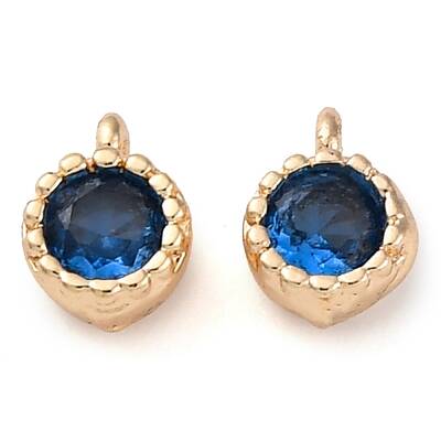 Brass Micro Pave Cubic Zirconia Charms