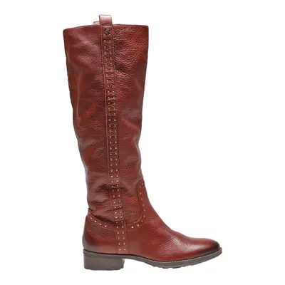 SAM EDELMAN High Boots Maroon Leather Womens UK 5