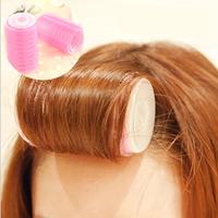 2Pc Hair Rollers Curlers Bangs Self-Adhesive Hair Volume Hair Curling Styling Tools Magic Women DIY Makeup Tools Pink