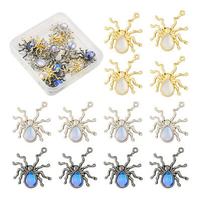 18Pcs 3 Colors Halloween Rack Plating Alloy Pendants