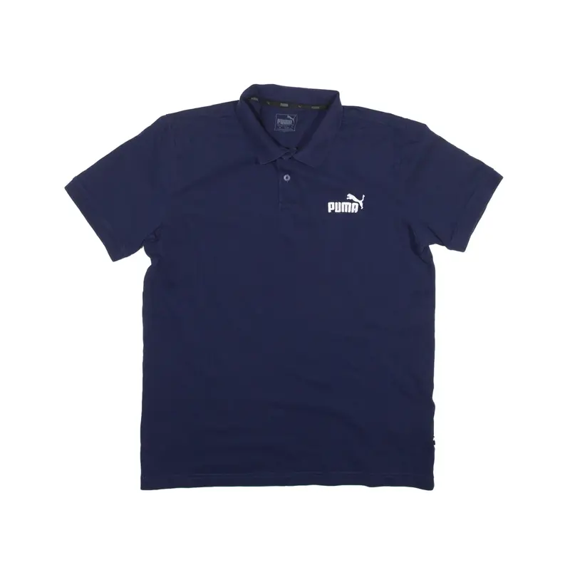 PUMA Polo Shirt Blue Short Sleeve Mens M
