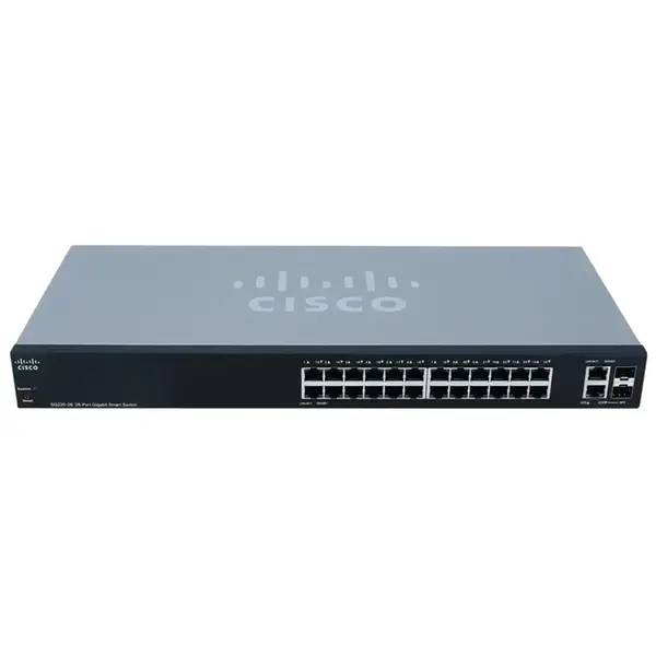 Cisco SG220-26-K9-NA-RF | Small Business 220 Series SG220-26 24 x Ports 10/100/1000Base-T + 2 x Ports Combo SFP Rack-mountabl...