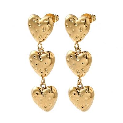 Ion Plating(IP) 304 Stainless Steel Heart Stud Earrings