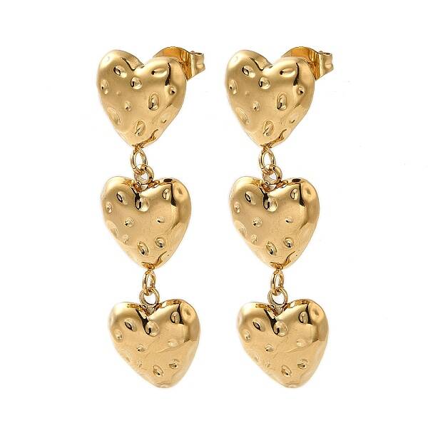 Ion Plating(IP) 304 Stainless Steel Heart Stud Earrings