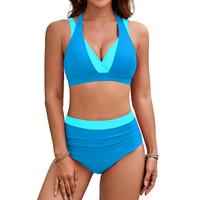 BMJL Color Block Modest Women's High Waisted Tummy Control Two Piece Bikini Sets Swimsuits Outdoorfun FathersDayGift Swimwear...