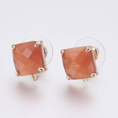 Faceted Glass Stud Earring Findings