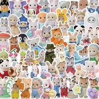 Cartoon Animal Pattern Sticker, 100pcs/set Cute Self Adhesive Calico Critters Decorative Stickers, DIY Decals for Water Bottl...