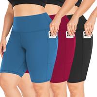 3 Pack Biker Shorts with Pocket for Women – 8\
