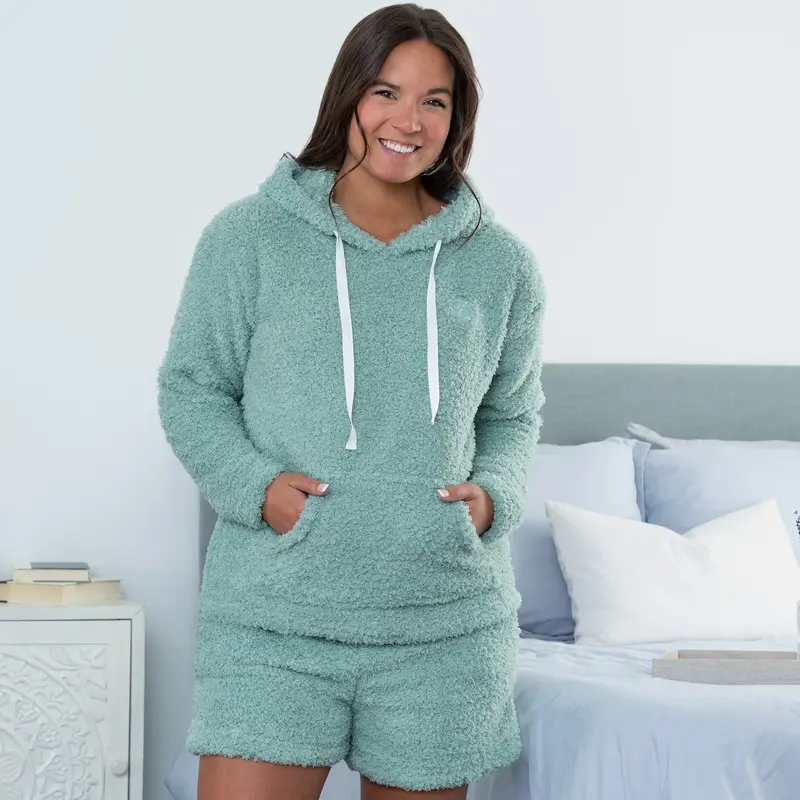 Paw Print Cloud Fleece Lounge Shorts Set - 3X