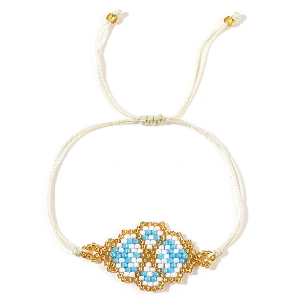 Bohemian Style Miyuki Beaded Flower Bracelet BFF Gift