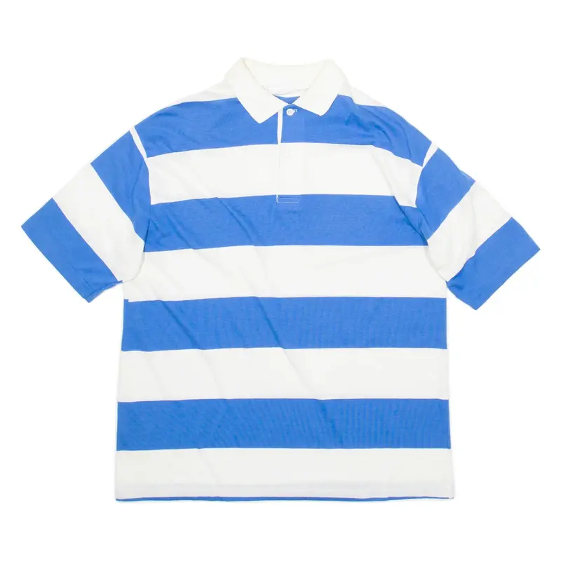 PURITAN Mens Polo Shirt Blue Striped Short Sleeve XL