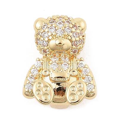 Brass Micro Pave Cubic Zirconia Slide Charms