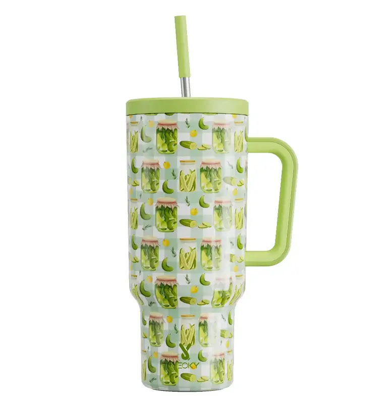 【itsasharee & MEOKY】Exclusive Series 40oz Stainless Steel Vacuum Insulated Water Bottle with Lid and Straw, Cold Water fo...