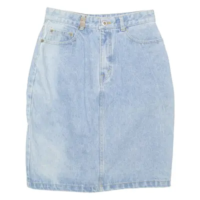 UNDERWOOD Womens Straight Skirt Blue Knee Length Denim M