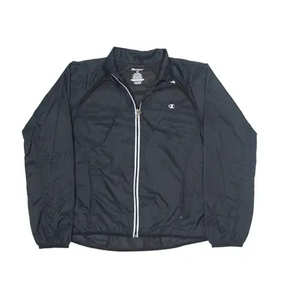 CHAMPION Track Jacket Black Nylon Mens L