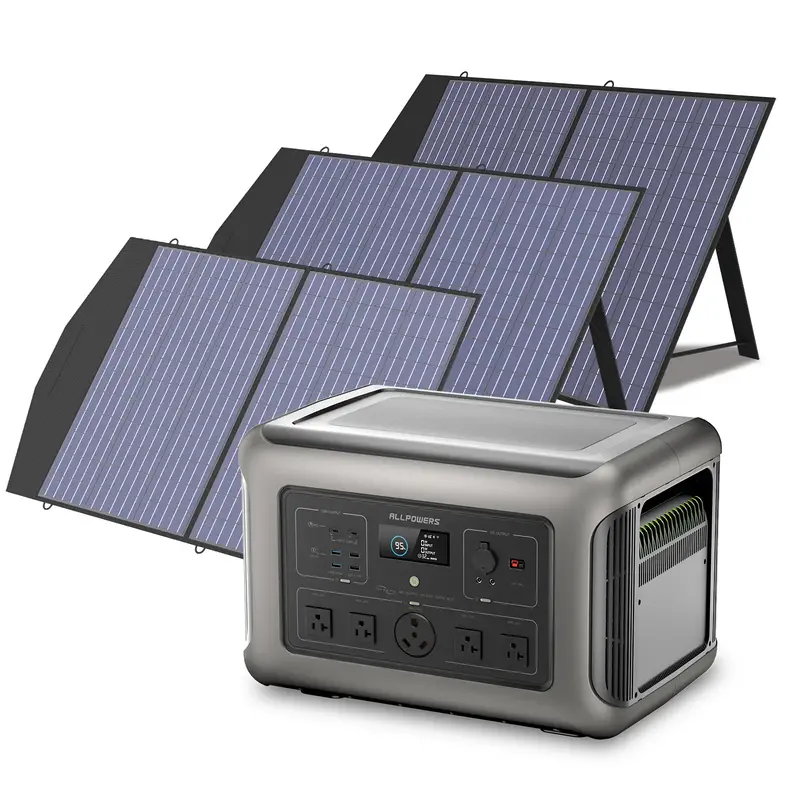 Solar Generator Kit 3200W Power Station 100W Solar Panel