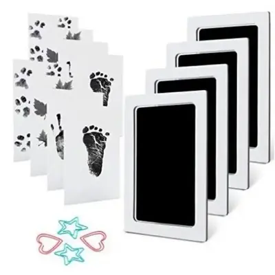 Paw Print Kit – Mess-Free Clean Touch 4-Pcs Ink Pads with 8 Imprint Cards, Perfect Keepsake & Memorial Gift for Dogs & Cats...