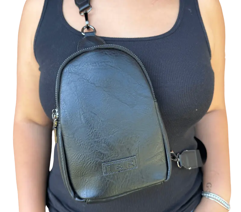 Iris Mini Sling Bag -  with Zipper Closure and Adjustable Strap Purse Fabric (#8067) By Iris & Rainbow