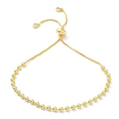 Long-Lasting Plated Brass Round Bead Slider Beacelets for Women Men