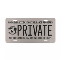No License Or Insurance Required Private Aluminum License Plate Car Front 6\
